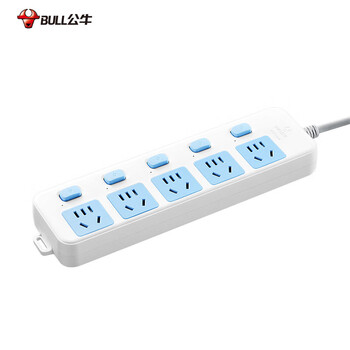 公牛（BULL）新国标插座 5插位分控开关全长3米插线板插排GN-316
