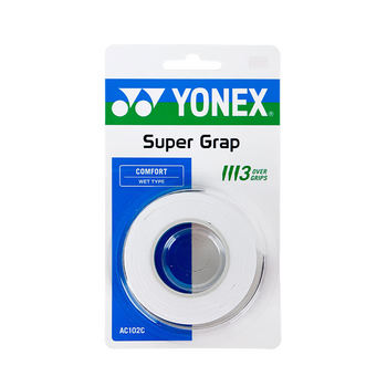 YONEX尤尼克斯羽毛球手胶运动吸汗带握把胶AC-102C-011白色三条装