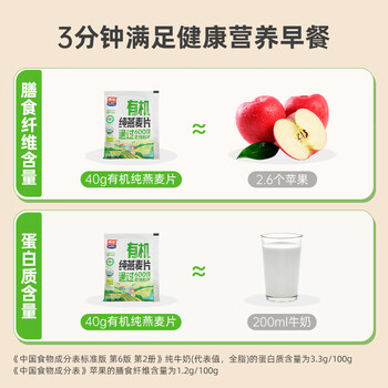 西麦有机纯燕麦片礼盒1440g 0添加高蛋白早餐端午节送礼佳品长辈