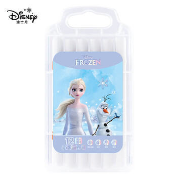 迪士尼（Disney）12色双头丙烯马克笔儿童涂鸦画绘画笔速干小学生美术画笔油漆笔冰雪A60087-F1S水彩笔美育