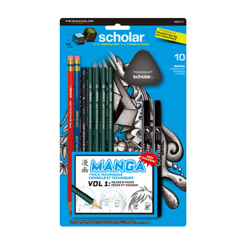 霹雳马彩色铅笔马克笔动漫线稿套装1822417学生绘画艺术手绘美国三福美术文具礼盒女孩生日礼物