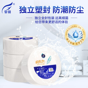 霏羽有芯大卷纸4层400克*12卷大盘纸大圈商用卷纸卫生纸可溶水ZB002