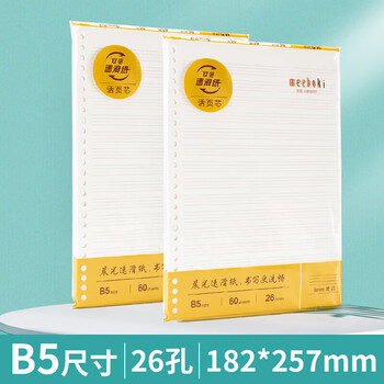 晨光（M&G）B5活页本替芯60页双倍速滑活页纸笔记本复习加厚内页英语款V-HB5656F 1本装