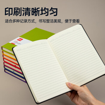齐心（Comix）商务经典硬皮面笔记本 25K122张办公记事本 会议记录教案日记用品A5黑色 C5902