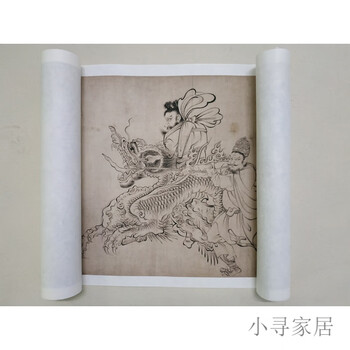 中国古美術・純手描き・吴道子人物画芯・觀音画像167x86cm・書画・絹本・仏像 中国古美術・純手描き・吴道子人物画芯・觀音画像167x86cm・書画