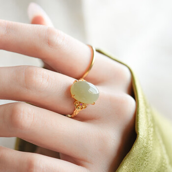 金镶玉和田玉戒指价格报价行情- 京东