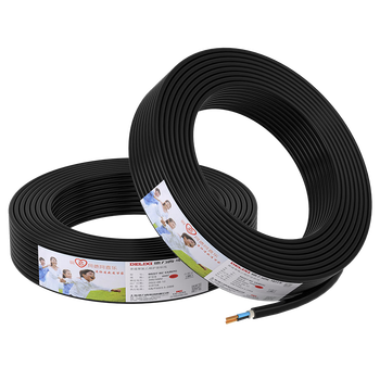 德力西（DELIXI）电线电缆 RVV 二芯护套线软线1平方黑色50米 家装家用铜芯电线布电线