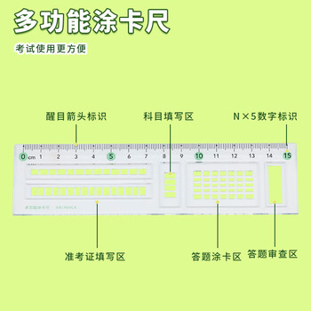 MASMARCU晨光文具ProfutureLab套尺尺子套装小学生考试 4件套涂卡尺15cm+三角尺*2+量角器 九木杂物社同款