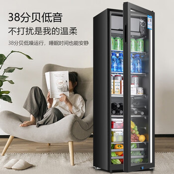 新飞冰吧.保鲜展示留样茶叶饮料药品柜 168升黑内胆【冷藏+微冷冻+带灯+带锁】【企采购】
