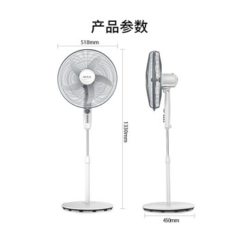 先锋（SINGFUN）五叶家用电风扇 机械立式落地扇 18寸5叶牛角扇 FS45-21A