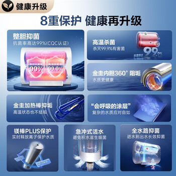 史密斯（A.O.SMITH）佳尼特60升电热水器 超薄双胆扁桶 金圭特护 3kW速热 遥控 CTE-60HJD 【银河】时尚款