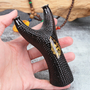 樱之兔弹弓实木木头木制原木扁皮弓反曲精准手工户外橘皮裸弓