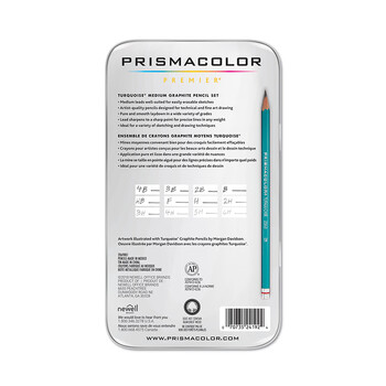 霹雳马霹雳马绿松石石墨素描铅笔套装12支硬质学生素描艺术写生手绘美国三福霹雳马美术写生