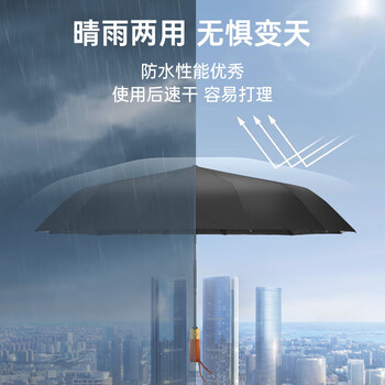天玮伞业全自动晴雨伞晴雨两用黑胶遮阳大号加大加固抗风暴192骨可定制