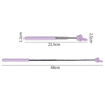 TaTanice 儿童阅读指读棒 读书黑板教学自由伸缩手指棒教师家用 不锈钢伸缩紫色