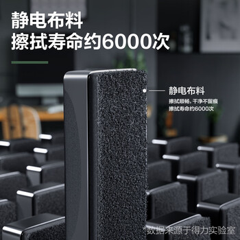 得力（deli）【开学文具】112*55*40mm白板擦背面磁性吸附黑板擦静电布料 时尚办公板擦白板笔板擦配件颜色随机