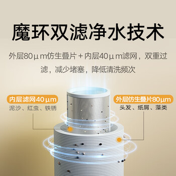 小米（MI）米家前置过滤器 家用过滤器 全屋净水器 反冲洗前置净水器 一体隔铅 反向冲洗 小米前置过滤器