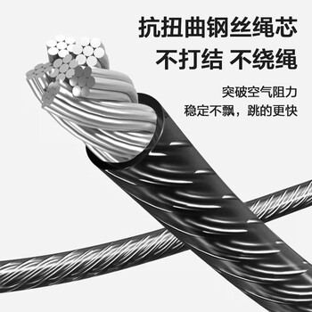 安踏（ANTA）竞速跳绳钢丝专业比赛中考考试专用儿童中小学生体育超轻 黑橙