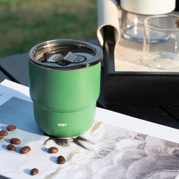 巢里迷你便携咖啡杯304不锈钢户外露营随行外带雪糕杯冰杯渐变紫