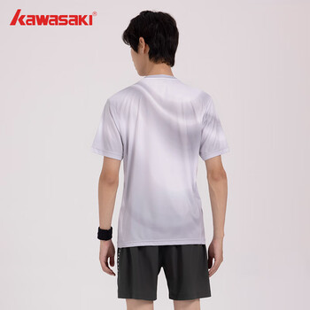 川崎（KAWASAKI）断码清仓羽毛球服男款短袖圆领T恤速干透气B1966 幻影灰 3XL