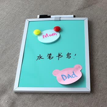 御杰铝合金边框蓝色冰箱贴背后有磁铁可擦磁吸留言板18*24.5家用小白板记事板绘画涂鸦板便携 御杰铝合金边框蓝色冰箱贴背后有磁铁可擦磁吸留言板18*24.5家用小白板记事板绘画涂鸦板便携