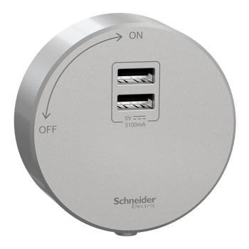 施耐德电气轨道插座插线板接线板拖线板建议搭配银/黑轨道2USB口适配器银色 施耐德电气轨道插座插线板接线板拖线板建议搭配银/黑轨道2USB口适配器银色