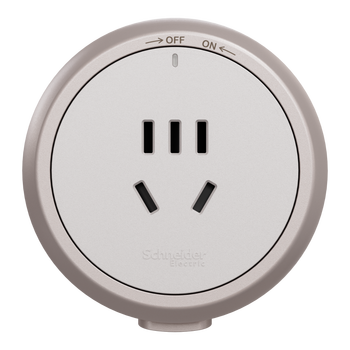 施耐德电气轨道插座可移动墙壁挂无线多功能电源插排可搭配白咖轨道五孔咖色