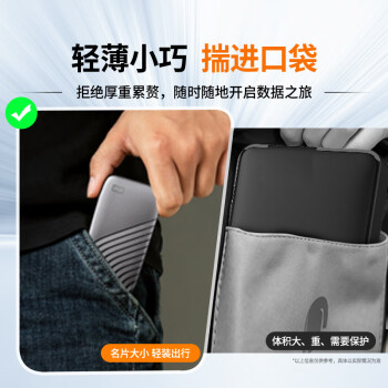 西部数据(WD)1TB NVMe 移动固态硬盘（PSSD）My Passport随行SSD type-c接口 1050MB/s 手机直连笔记本两用