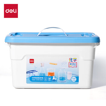 得力（deli）初中中考化学实验器材套装全套化学实验试剂箱玻璃仪器家庭实验箱学生生日开学礼物进阶款102件