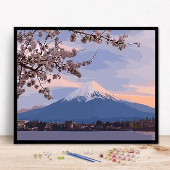 富士山 油彩画 木製フレーム付き 【値下げ中❗️】約40cm x 30cm 富士山 油彩画 木製フレーム付き 【値下げ中❗️】約40cm x 30cm