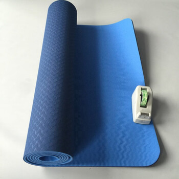 无味加宽健身初学者双面防滑瑜伽垫双层双色健身垫俯卧撑垫子 深蓝色