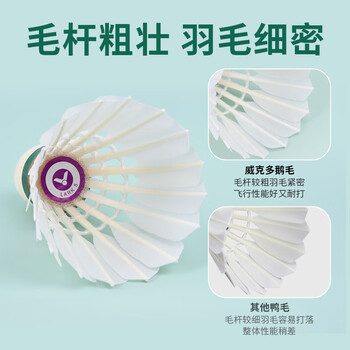 威克多（VICTOR）胜利羽毛球比赛训练稳定耐打云雀5LARK 5鹅毛12只装77速 京仓速发