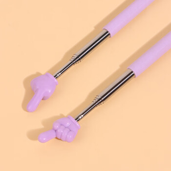 TaTanice 儿童阅读指读棒 读书黑板教学自由伸缩手指棒教师家用 不锈钢伸缩紫色