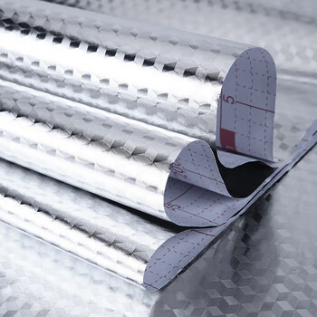 迪麦佳 加厚自粘厨房灶台防油污铝箔贴纸耐高温防水保护膜翻新贴纸 铝箔方格纹 60cm*5m 1卷装