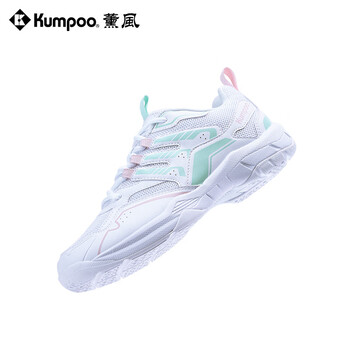 薰风（KUMPOO）羽毛球鞋机甲男女网面透气跑步鞋减震运动鞋KH-E303 白/蓝/粉 42