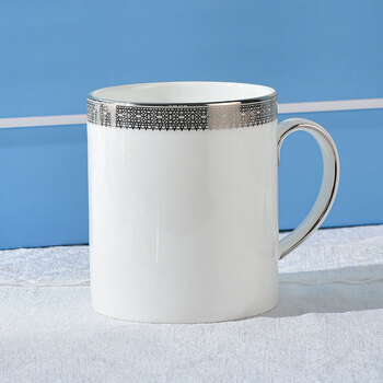 Wedgwood威基伍德王薇薇白金蕾丝马克杯450ml