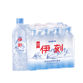 伊利伊刻长白山矿泉水1*12*500ml天然弱碱 会议办公便携【热门商品】