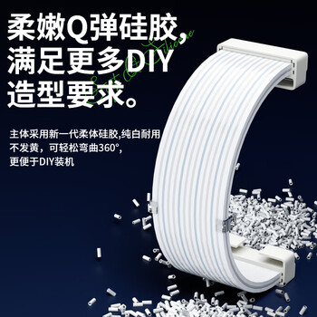 科乐浦（KELEPU）霓彩线软灯板 显卡3X8PIN发光板（不含供电线）5V3针/ARGB神光同步/TPE硅质/轻薄易弯 26CM 白色