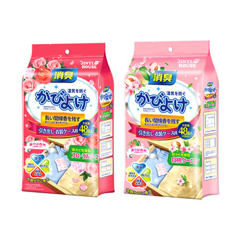 JINYI HOUSE衣柜防潮防霉防虫除味樟脑丸2袋共96小包除臭芳香玫瑰+白桃乌龙