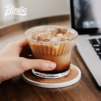 Bincoo美式咖啡杯玻璃杯咖啡dirty竖纹下午茶夏天冰美式手冲杯