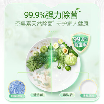 立白茶籽洗洁精1.45kg*8瓶 除菌高效去油除味宝宝餐具果蔬适用洗涤灵