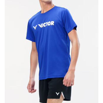 VICTOR威克多胜利羽毛球服男款训练服快干透气T恤T-40050 宝蓝 O