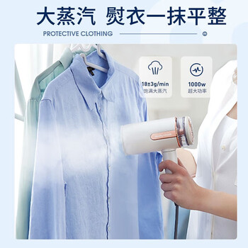 摩飞电器（Morphyrichards）手持挂烫机家用蒸汽电熨斗熨烫机 小型迷你旅行便携式烫衣服神器MR2031灰+消毒液一瓶单发