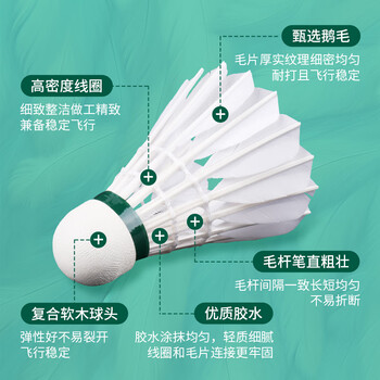 威克多（VICTOR）胜利羽毛球比赛训练稳定耐打云雀5LARK 5鹅毛12只装77速 京仓速发