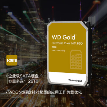 西部数据（WD）1TB 企业级机械硬盘 WD Gold 西数金盘 SATA 7200转128MB CMR垂直 服务器硬盘 3.5英寸WD1005VBYZ