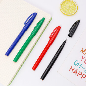 派通（Pentel）签字笔草图勾线笔速写漫画手绘笔设计构图笔秀丽笔记号笔S520红色6支装