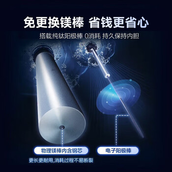 史密斯 A.O.SMITH 电热水器60升免换镁棒60L 3000W 金圭特护 储水式一级能效 短款家用洗澡速热E60VC0-B