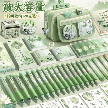 名遇国风笔袋高颜值大容量小学生初中生古风文具袋文具盒男女孩铅笔盒国风文具套装生日礼物开学礼物