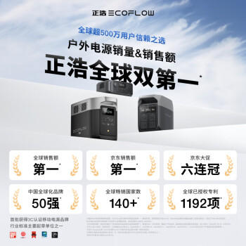 ECOFLOW正浩【宿舍好物】睿3快充移动户外电源220V 76800mAh宿舍便携开黑停电应急备用笔记本大容量充电宝
