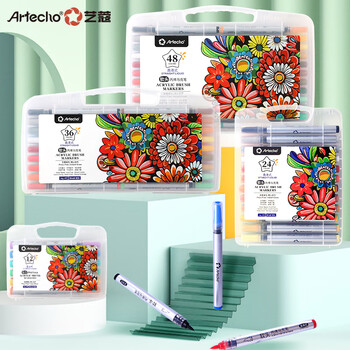 艺蔻（ARTECHO）软头丙烯马克笔24色直液式涂鸦丙烯笔手绘笔油漆笔diy画笔ATOD-MPA0007水彩笔美育